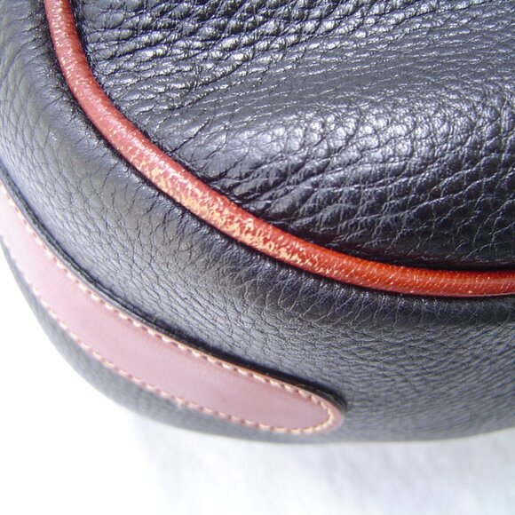 AUTHENTIC BALLY BLACK PEBBLE LEATHER DRAWSTRING SATCHEL EUC - Picture 11 of 16